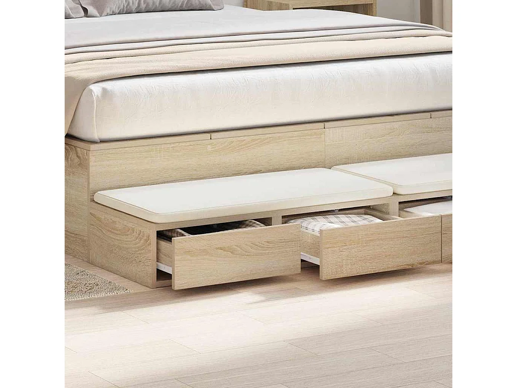 Gavetas de cama com gaveta Carvalho sonoma 135x36.5x16.5 cm