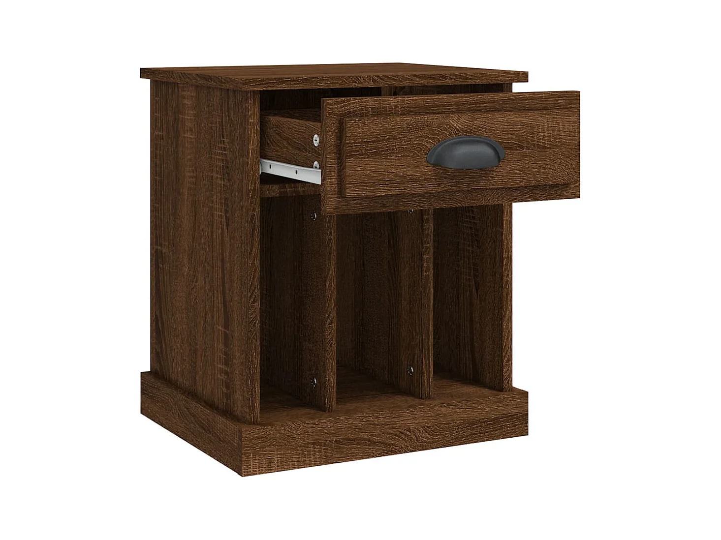 Lot de 2 Tables de chevet avec compartiments ouverts chêne marron 43x36x50 cm