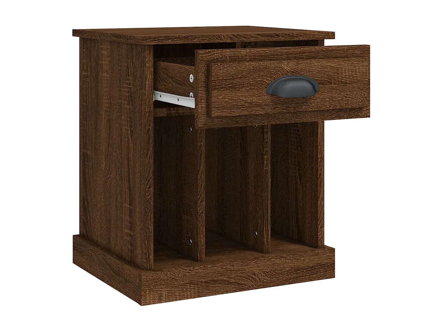 Nachttisch 2er Set-Beistelltisch-Nachttischkommode Braun Eichen-Optik 43x36x50 cm SHL95980