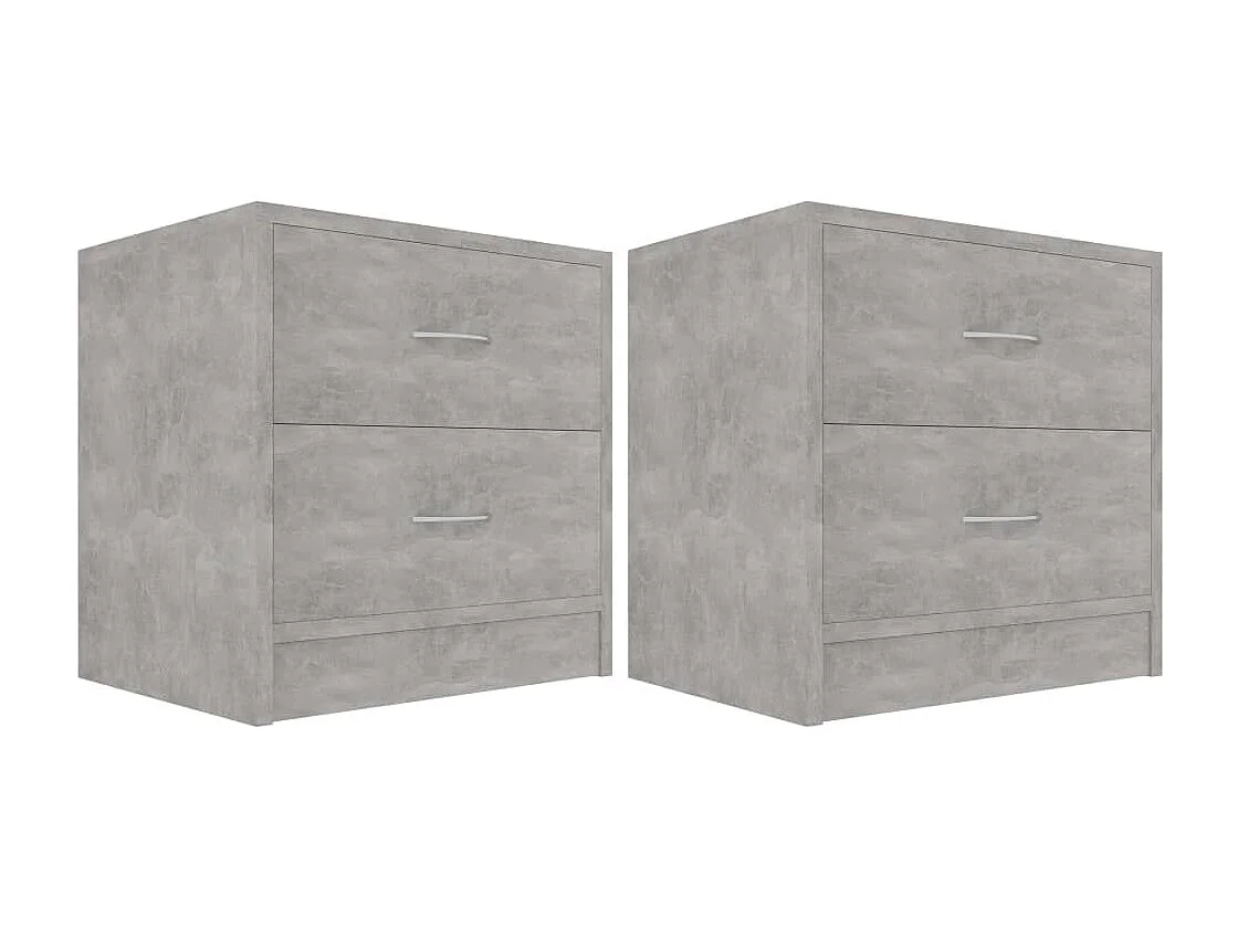 Nachttisch 2er Set-Beistelltisch Betongrau 40x30x40 cm Holzwerkstoff SHL26489