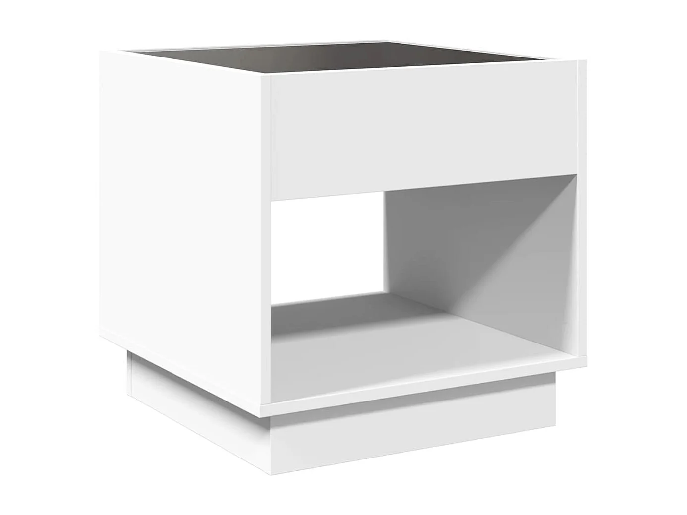 Nachttisch-Beistelltisch mit Infinity-LED Weiß 50x50x50 cm SHL77075