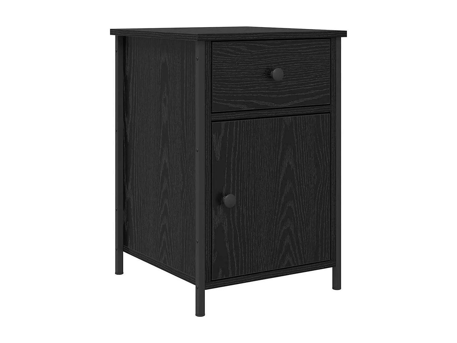 Lot de 2 Tables de chevet avec tiroir Chêne noir 40x42x60 cm