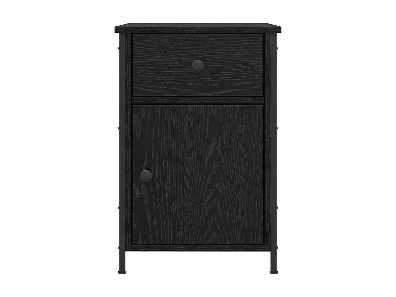 Lot de 2 Tables de chevet avec tiroir Chêne noir 40x42x60 cm