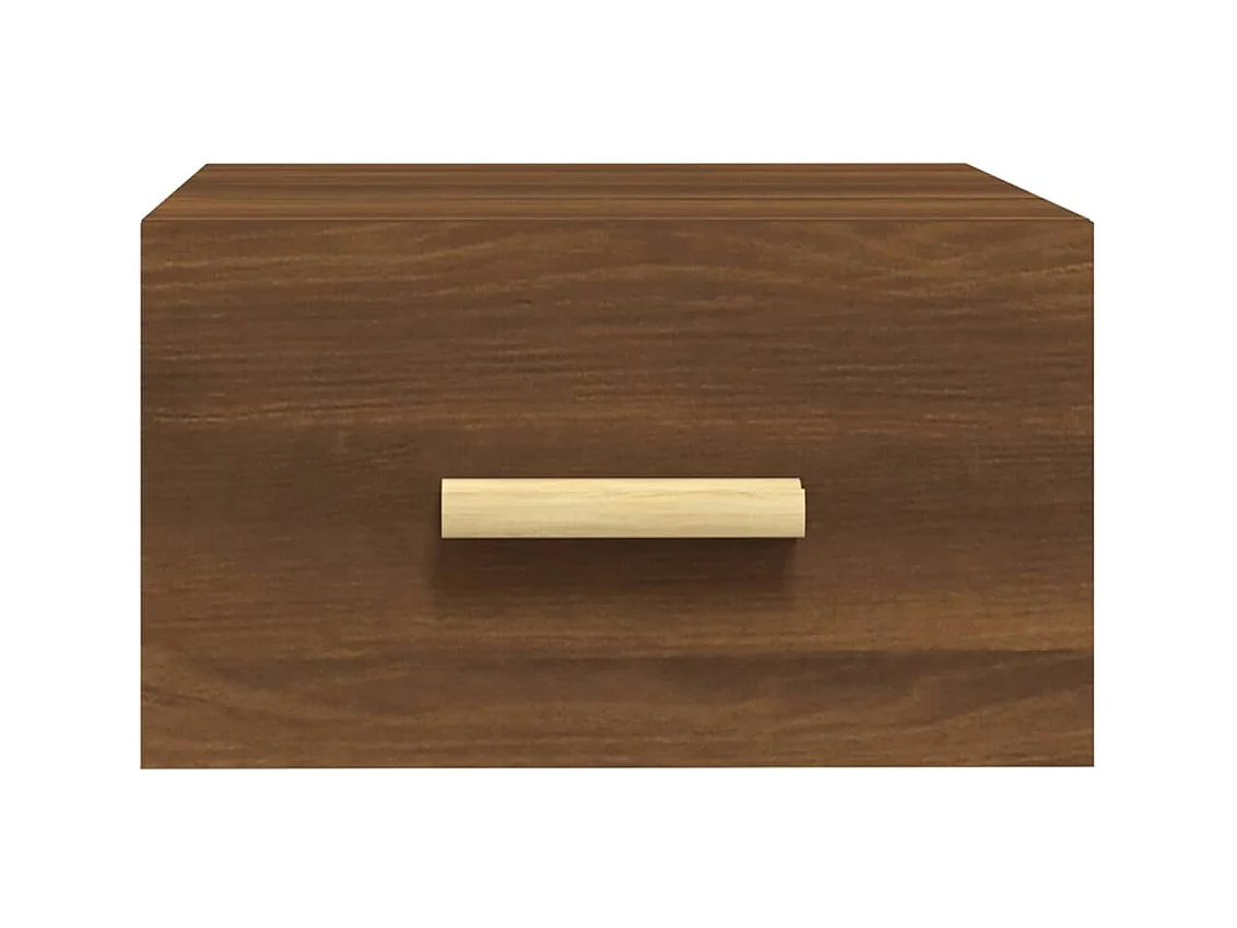 Table de chevet flottante chêne marron 35x35x20 cm