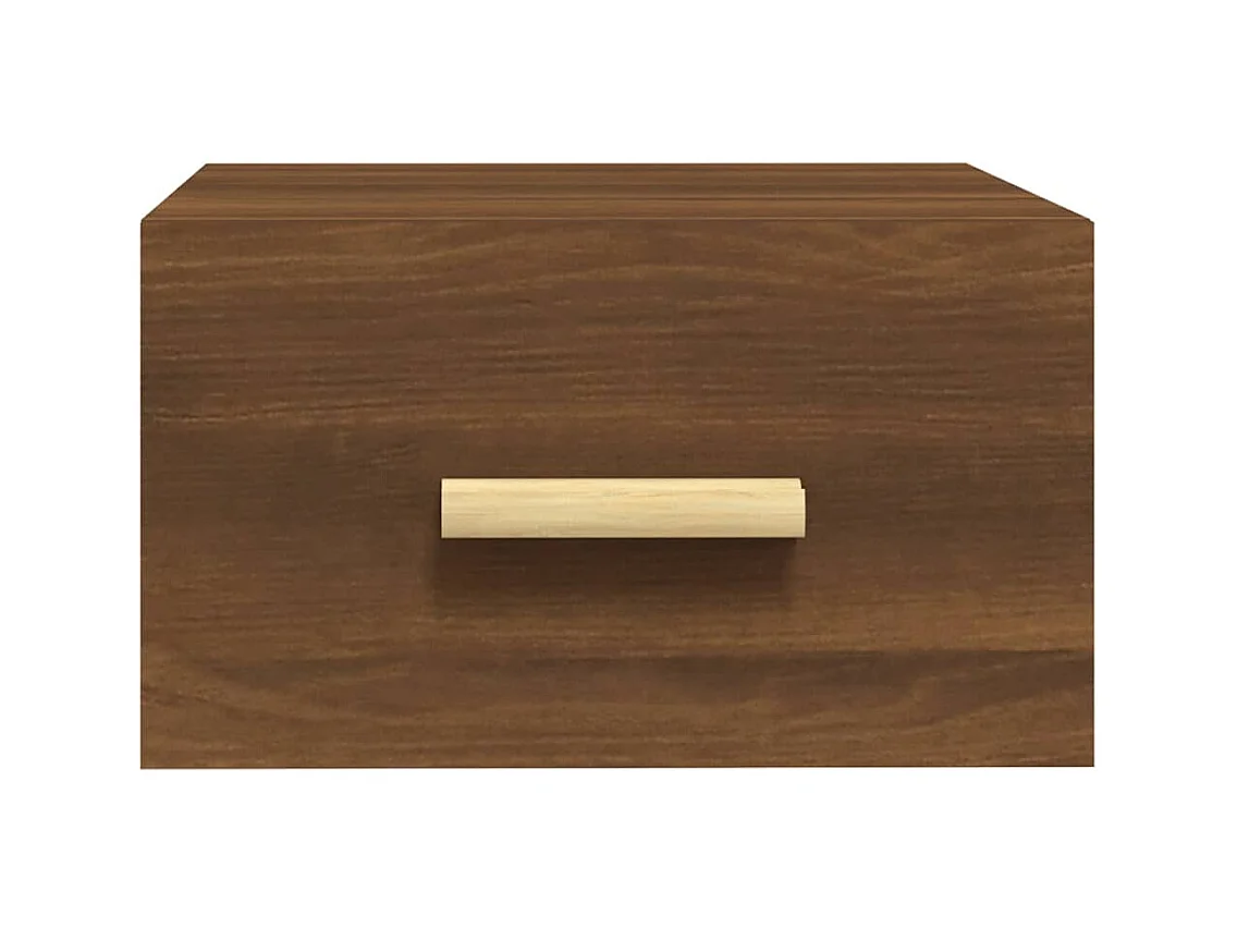 Table de chevet flottante chêne marron 35x35x20 cm