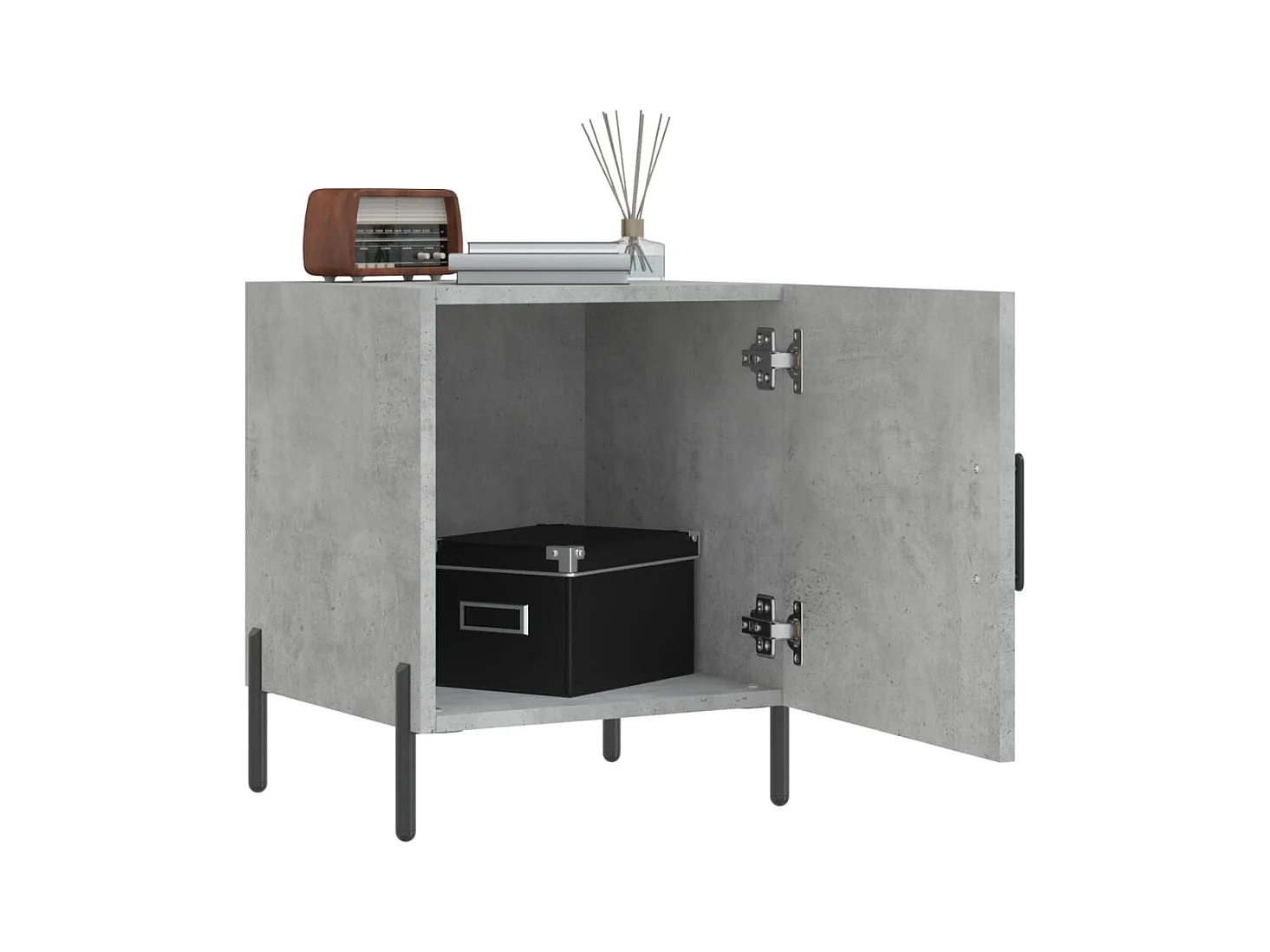 Mesita de noche | Mesilla de noche madera de ingeniería gris hormigón 40x40x50 cm