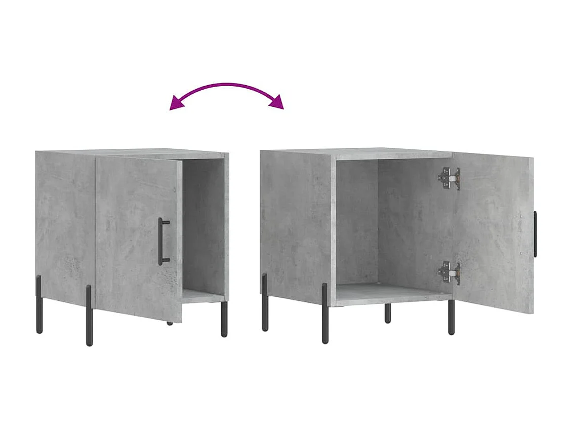 Nachttisch-Beistelltisch Betongrau 40x40x50 cm Holzwerkstoff SHL10435