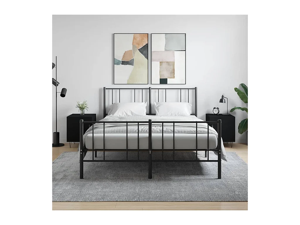 Lot de 2 Tables de chevet Étroite avec Étagère de rangement noir 40x40x50 cm bois d’ingénierie