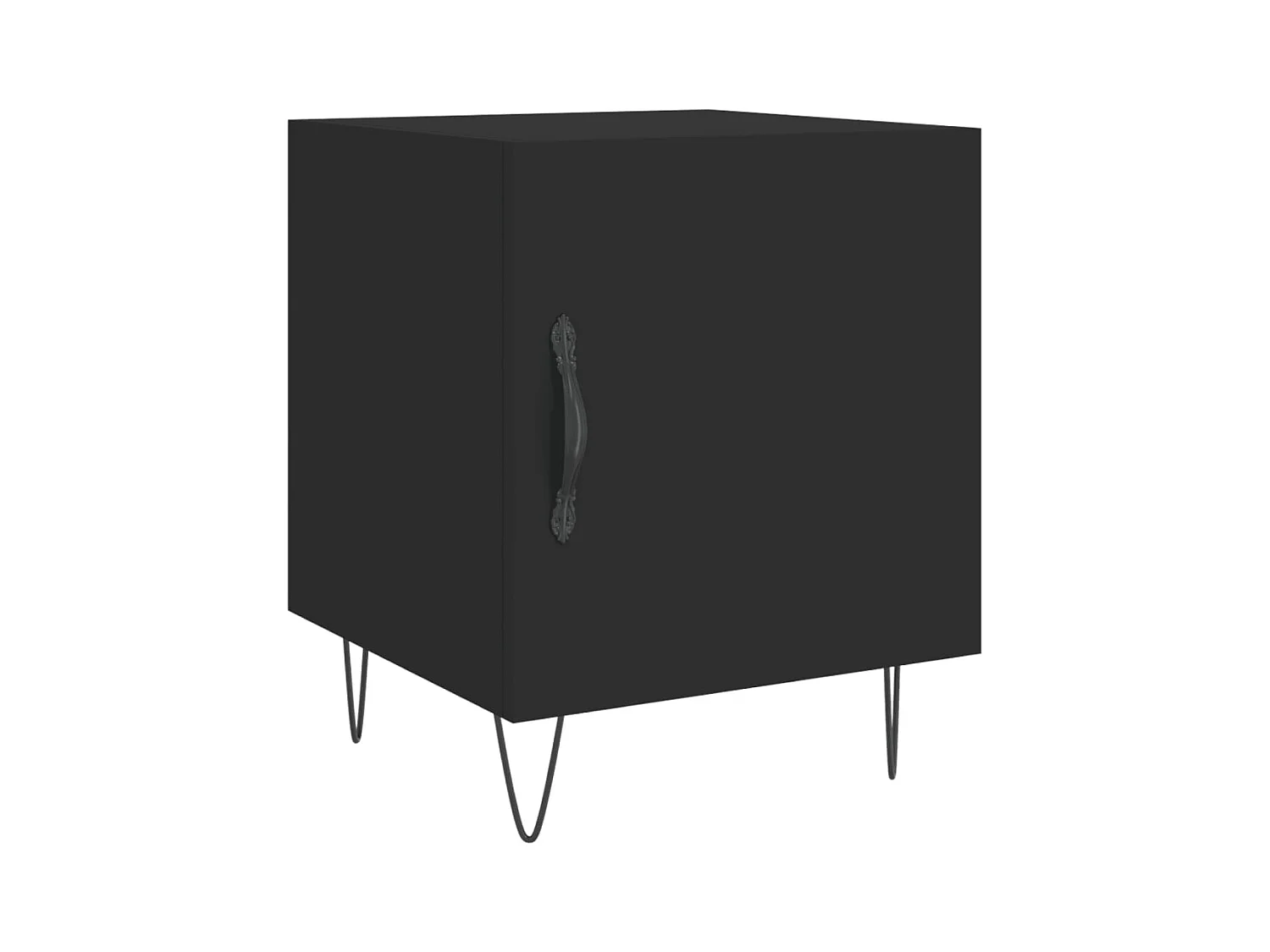 Lot de 2 Tables de chevet Étroite avec Étagère de rangement noir 40x40x50 cm bois d’ingénierie