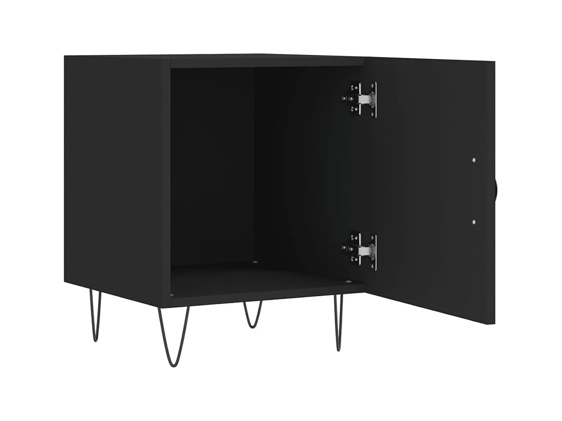 Lot de 2 Tables de chevet Étroite avec Étagère de rangement noir 40x40x50 cm bois d’ingénierie