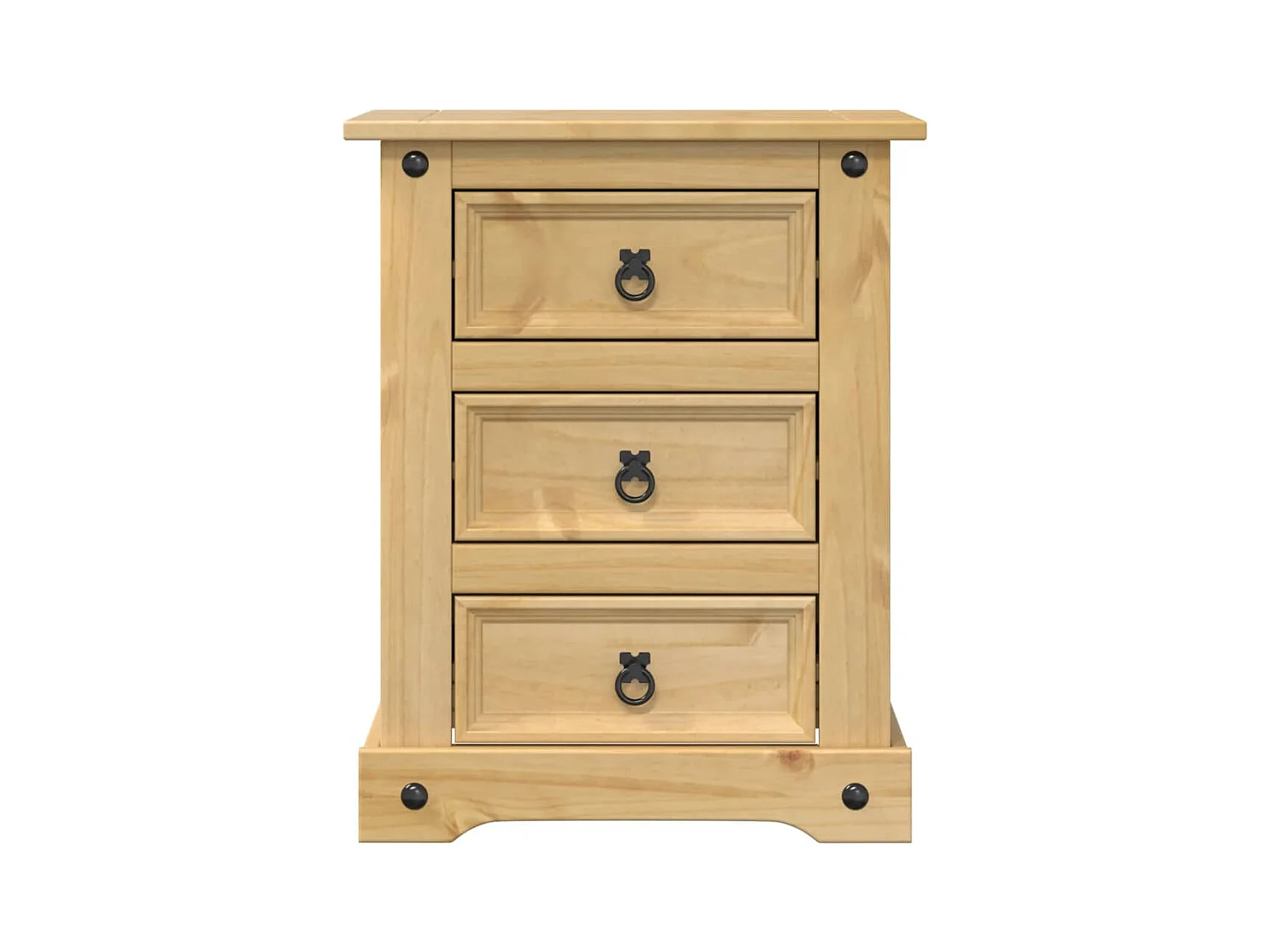 Mesita de noche | Mesilla de noche Corona madera maciza de pino 53x39x66 cm