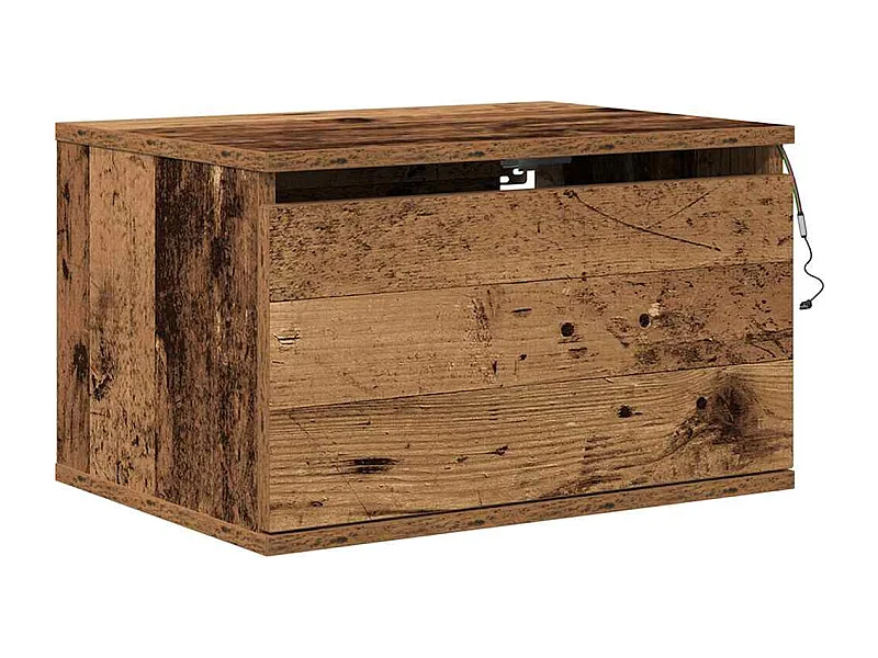 Mesita de Noche | Armario de Noche montado en la pared con cajón Madera vieja