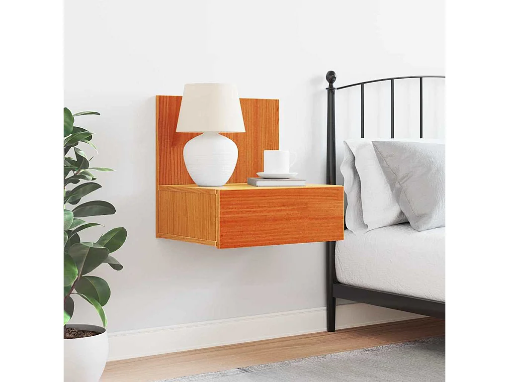 Mesa de Noche | Mesa auxiliar | Mesita de noche con cajón Marrón cera 42x32.5x40 cm