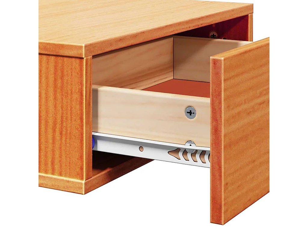 Mesa de Noche | Mesa auxiliar | Mesita de noche con cajón Marrón cera 42x32.5x40 cm