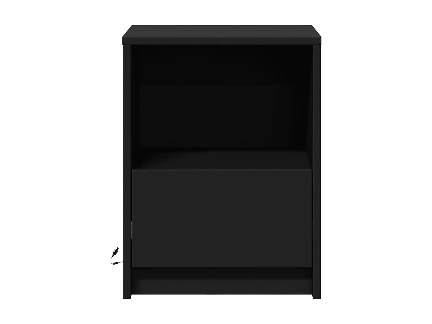 Nachttische mit LED-Leuchten 2er Set | Beistelltisch Schwarz Holzwerkstoff SHL53946