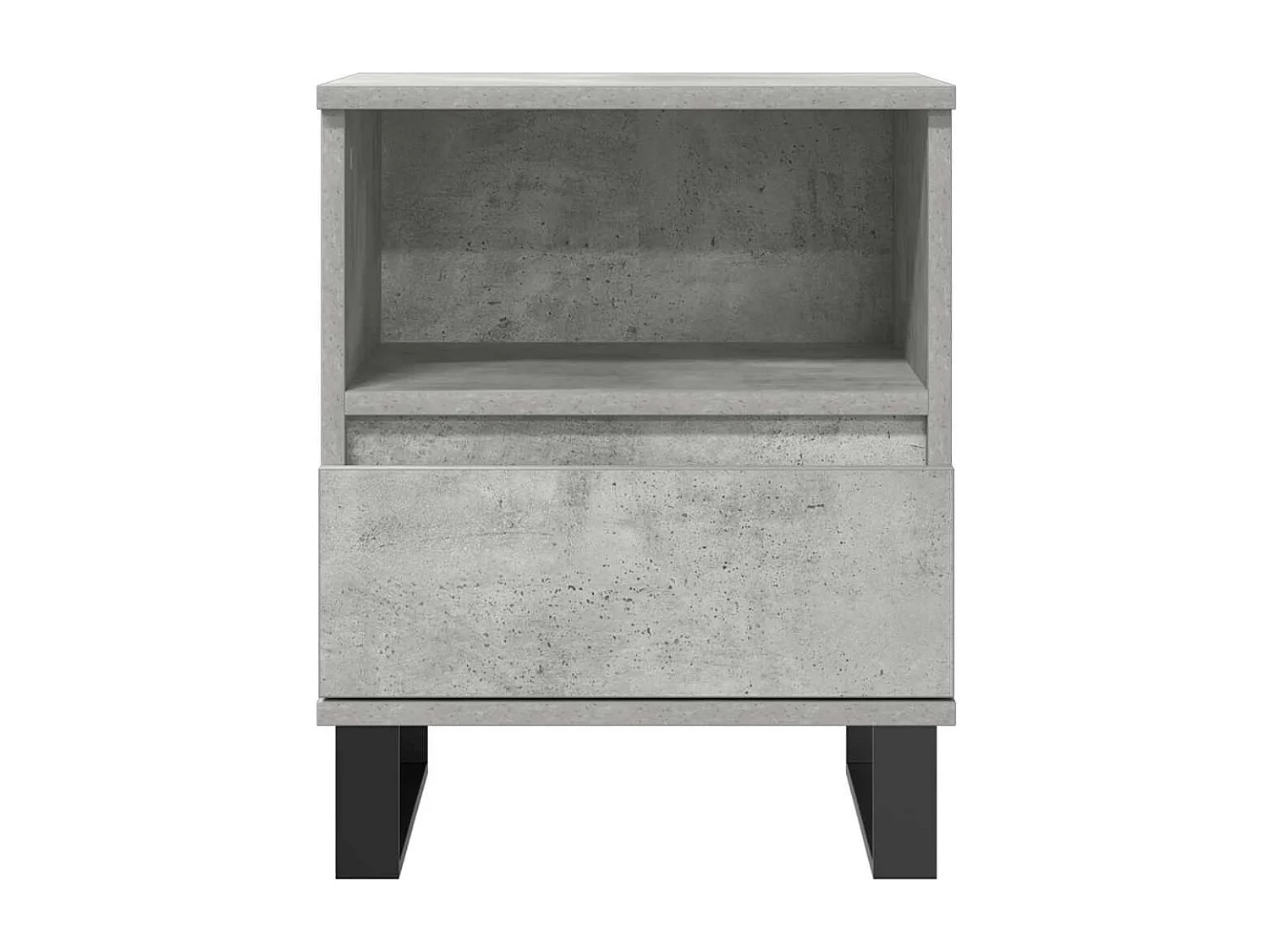 Nachttisch 2er Set-Beistelltisch-Nachttischkommode Betongrau 40x35x50 cm Holzwerkstoff SHL58949