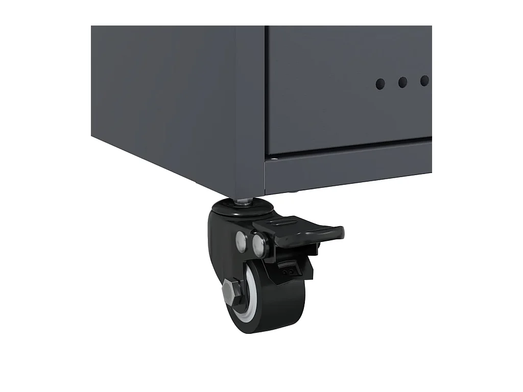 Mesitas de noche | Mesilla de noche 2 unidades acero gris antracita 36x39x43,5 cm