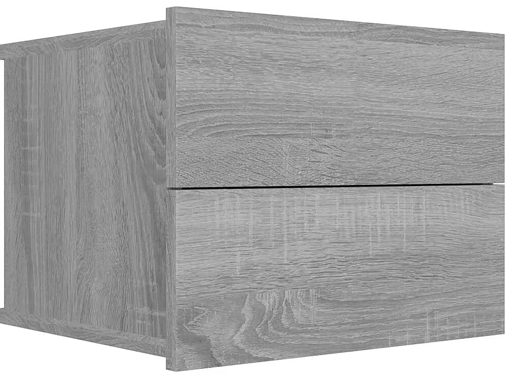 Mesita de noche | Mesilla de noche madera contrachapada gris Sonoma 40x30x30 cm