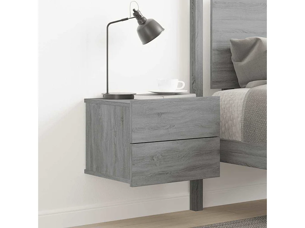 Nachttisch-Beistelltisch Grau Sonoma 40x30x30 cm Holzwerkstoff SHL9946