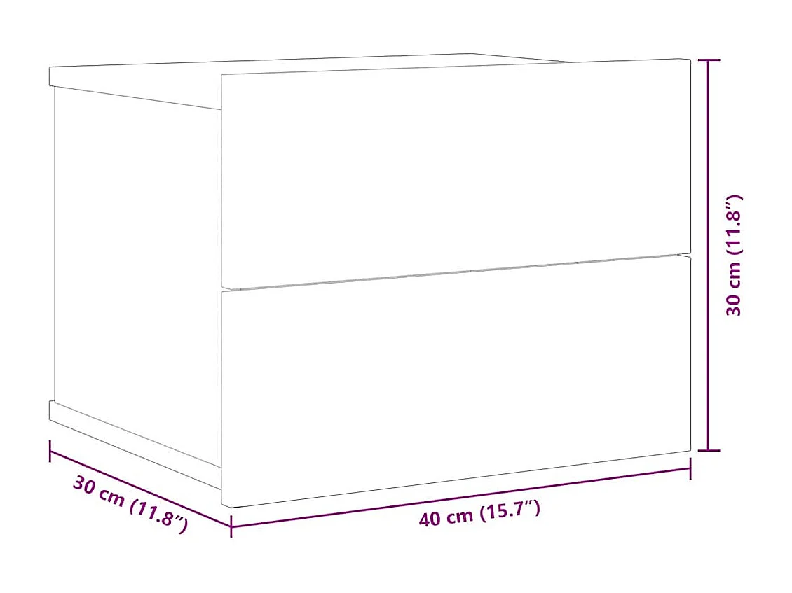 Nachttisch-Beistelltisch Grau Sonoma 40x30x30 cm Holzwerkstoff SHL9946
