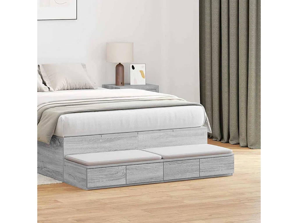 Tiroirs de lit avec tiroir Sonoma gris 120x36.5x16.5 cm