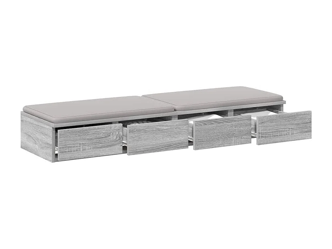 Tiroirs de lit avec tiroir Sonoma gris 120x36.5x16.5 cm