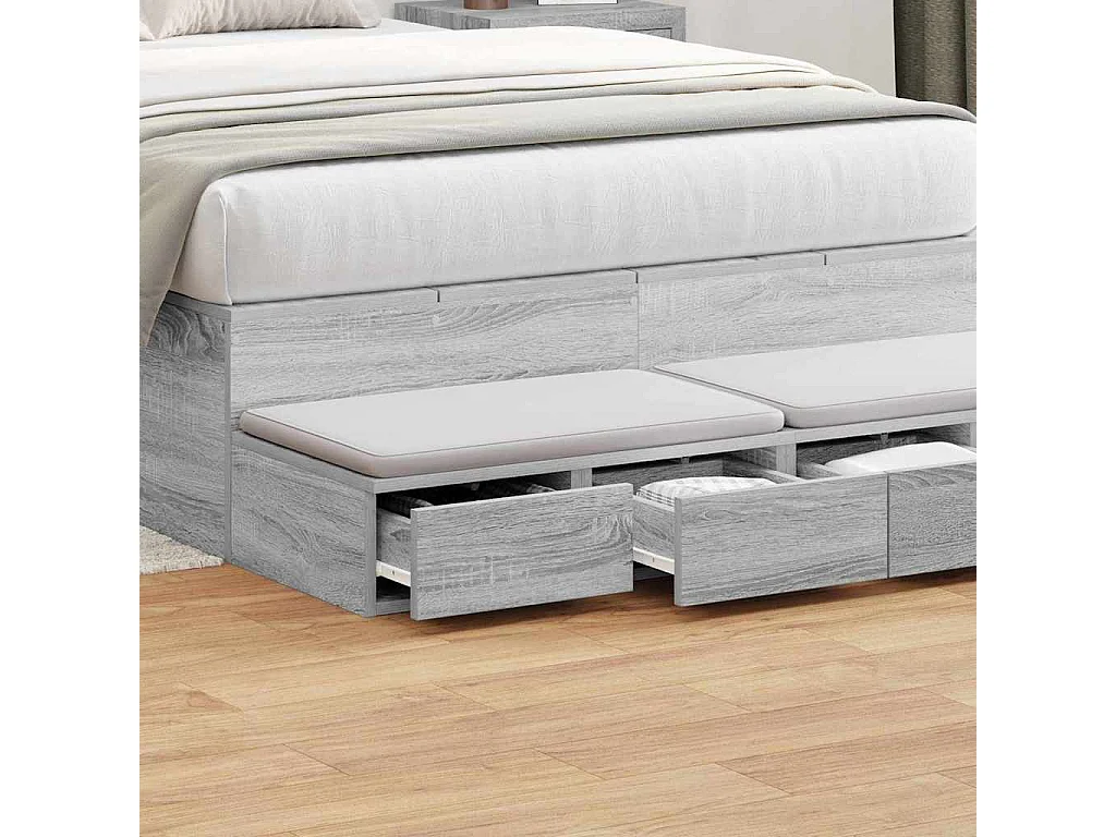 Tiroirs de lit avec tiroir Sonoma gris 120x36.5x16.5 cm