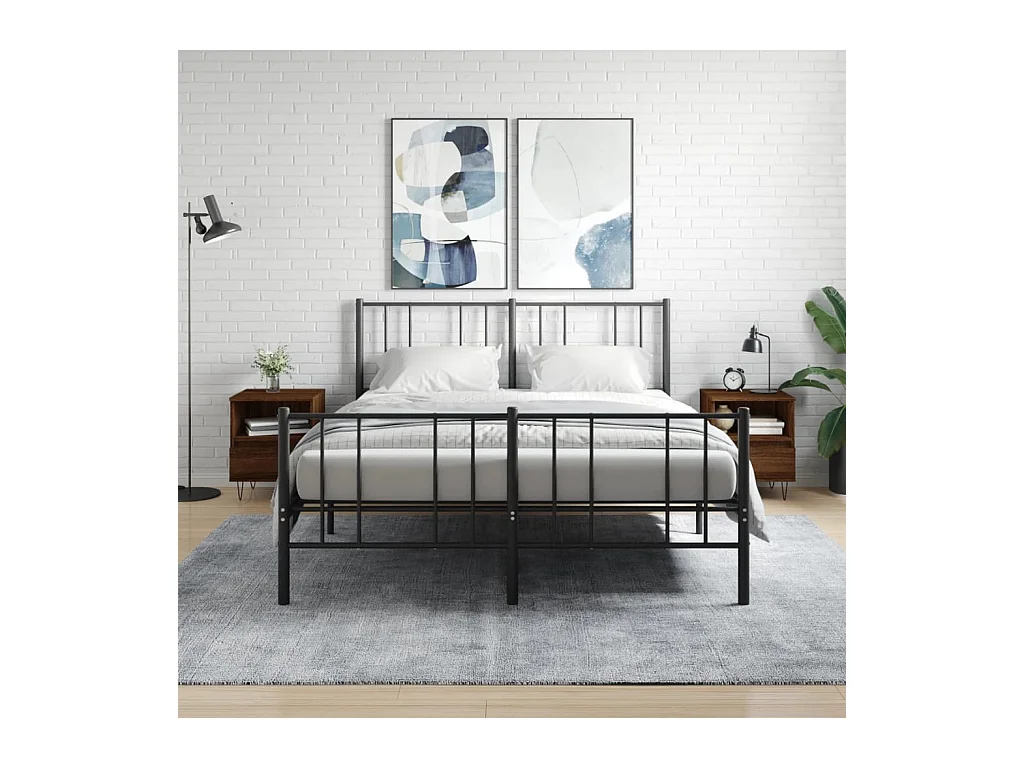 Mesitas de noche | Mesilla de noche 2 uds madera ingeniería marrón roble 40x35x50 cm