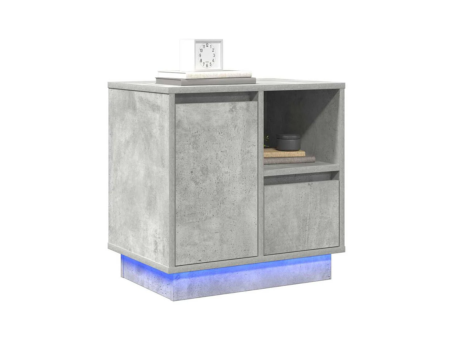 Mesa de Cabeceira Moderna 2 Peças Cinzento cimento 50x34.5x50 cm.