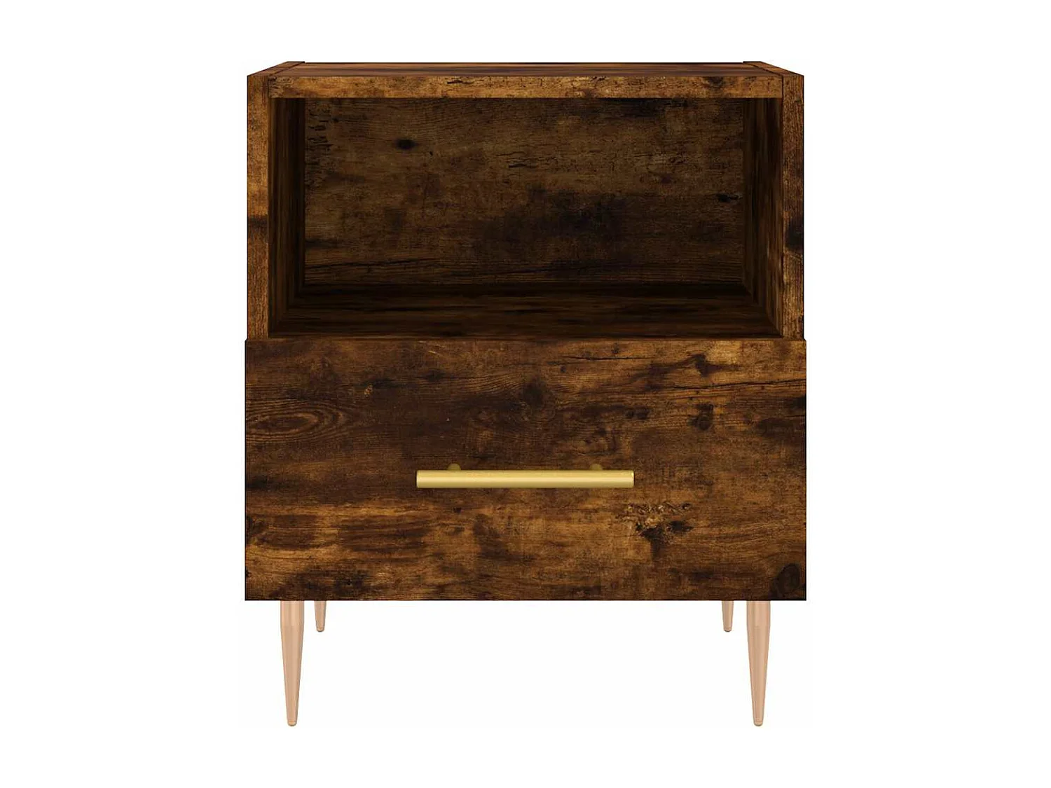 Mesita de noche | Mesilla de noche 2 uds. madera ingeniería roble ahumado 40x35x47,5cm