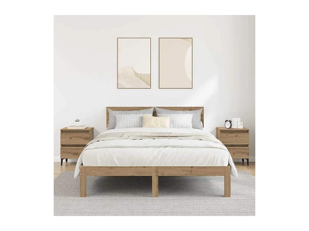 Mesita de Noche | Mesa auxiliar | Armario de Noche 2 uds. Roble artisan 40x35x50 cm