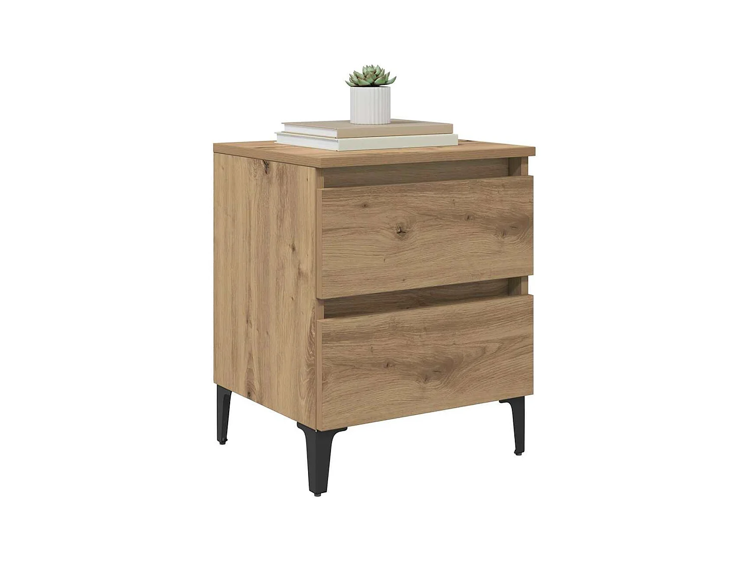 Mesita de Noche | Mesa auxiliar | Armario de Noche 2 uds. Roble artisan 40x35x50 cm