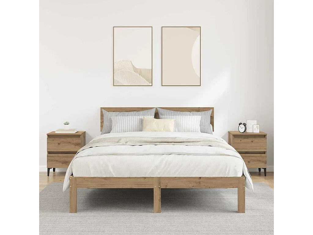 Nachttisch 2er Set-Beistelltisch Artisan-Eiche 40 x 35 x 50 cm Holzwerkstoff SHL69562