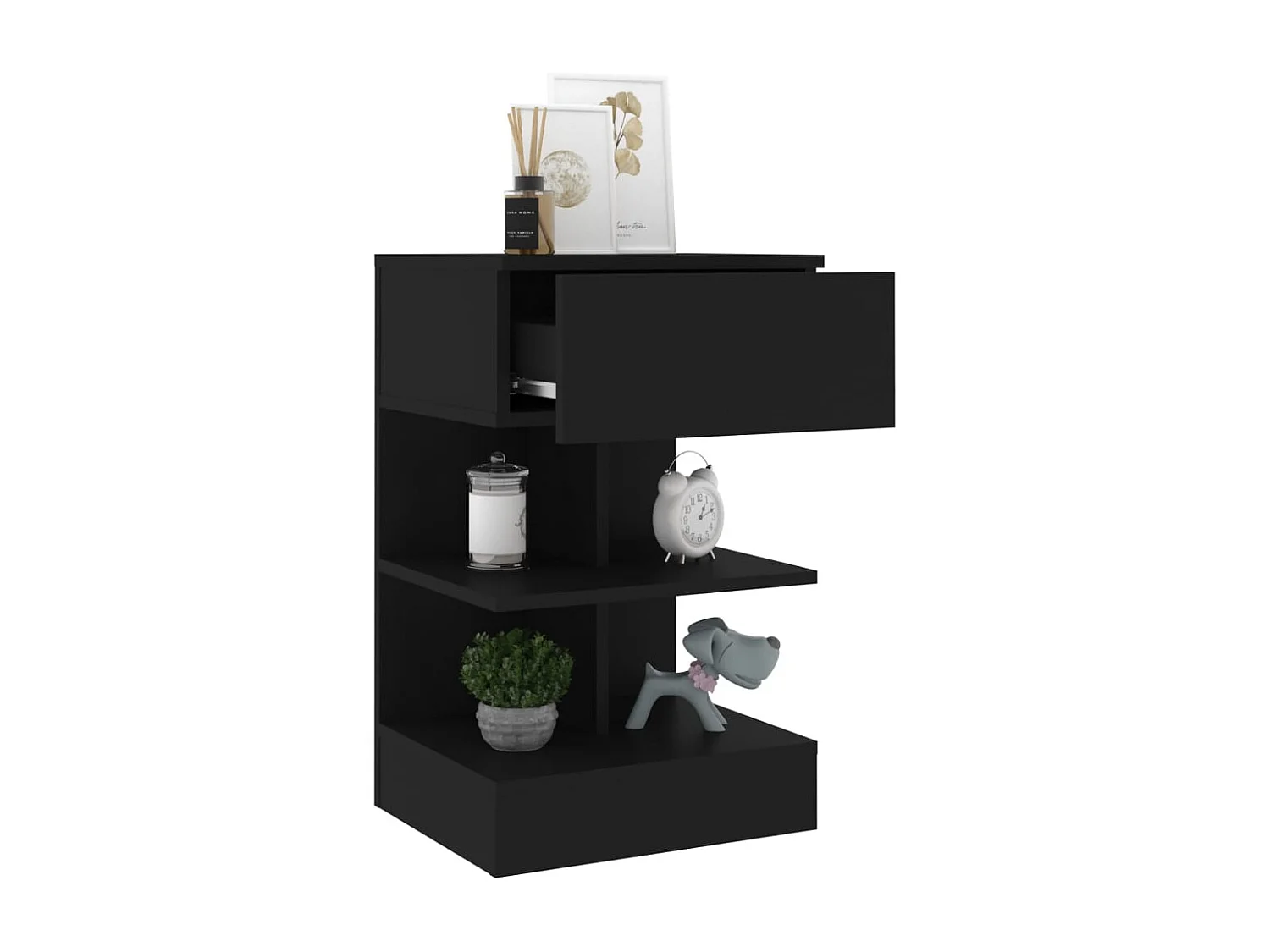 Nachttisch-Beistelltisch Schwarz 40x35x65 cm Holzwerkstoff SHL65946