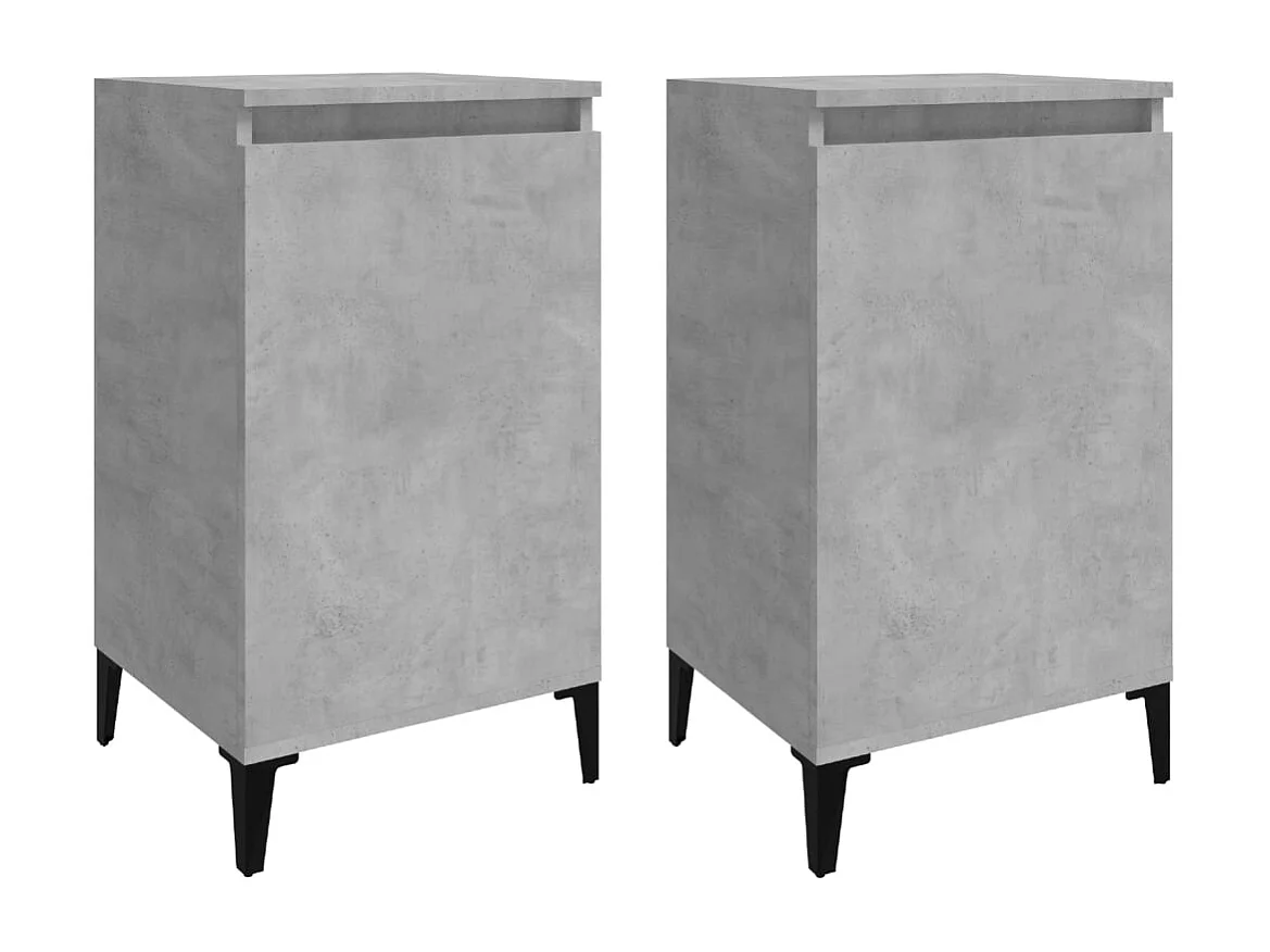Nachttisch 2er Set-Beistelltisch-Nachttischkommode Betongrau 40x35x70 cm Holzwerkstoff SHL46227