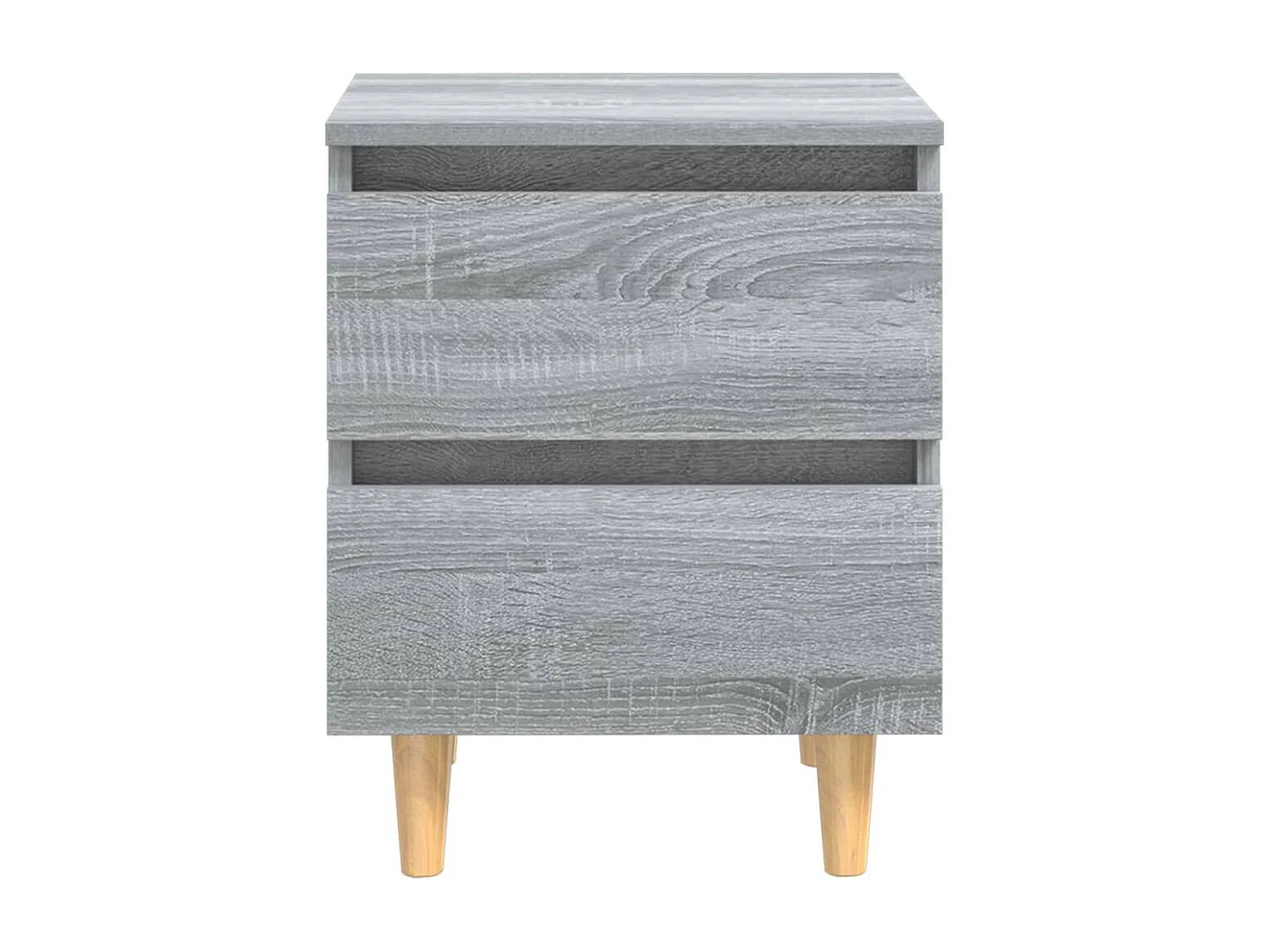 Mesitas de noche | Mesilla de noche 2 uds patas de madera gris Sonoma 40x35x50 cm