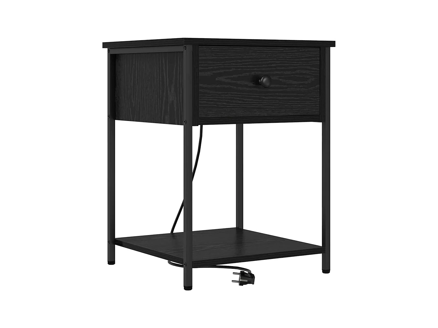 Mesita de Noche | Armario de Noche 2 uds con cajón Roble negro 42x41x56 cm