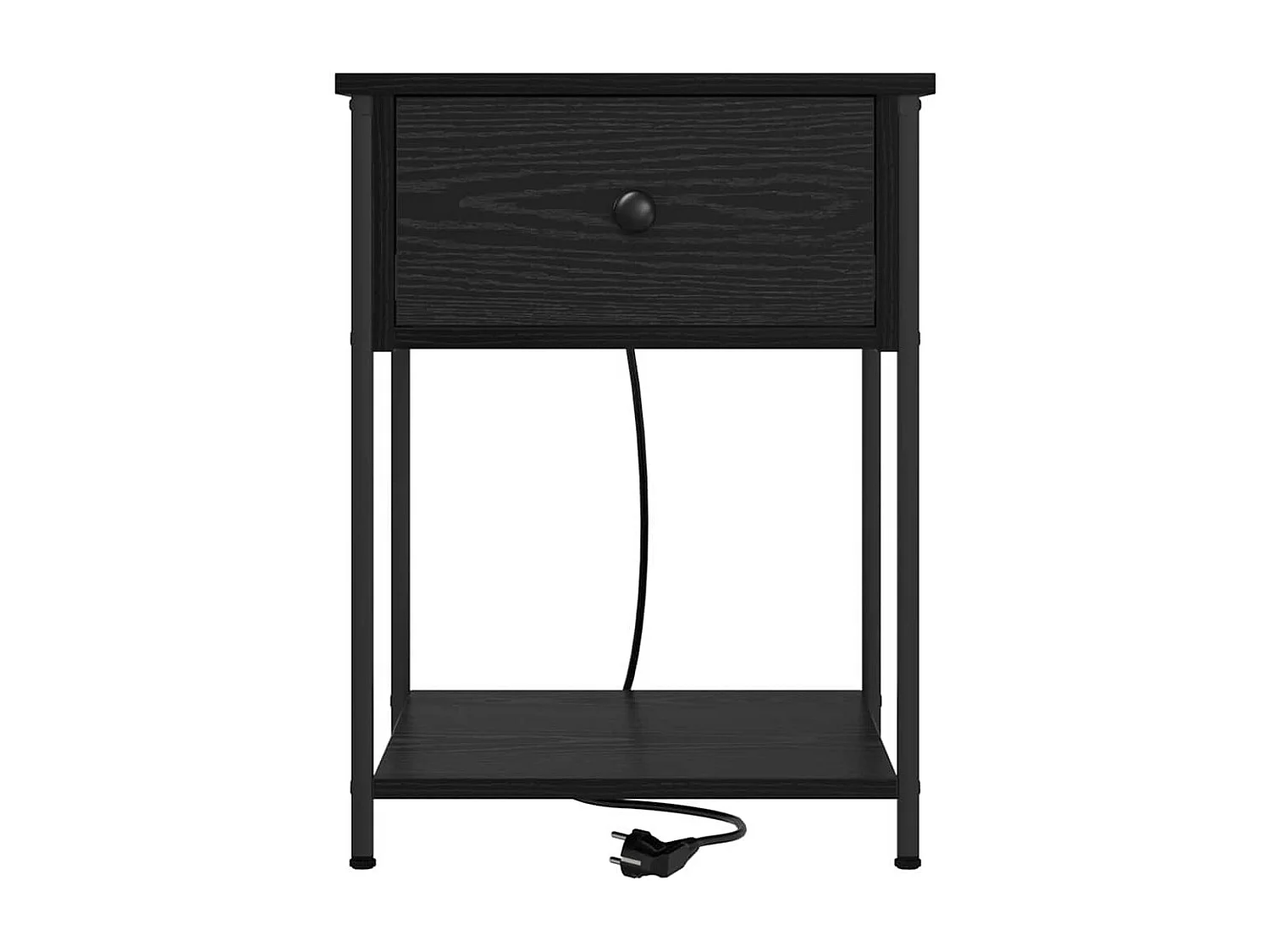 Nachttisch 2er Set-Beistelltisch Schwarz Eichen-Optik 42 x 41 x 56 cm SHL82882