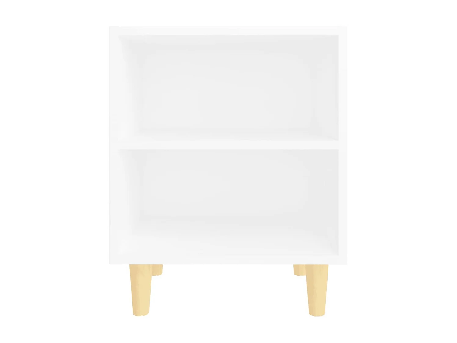 Tables de chevet avec pieds en bois 2 pcs Blanc 40x30x50 cm
