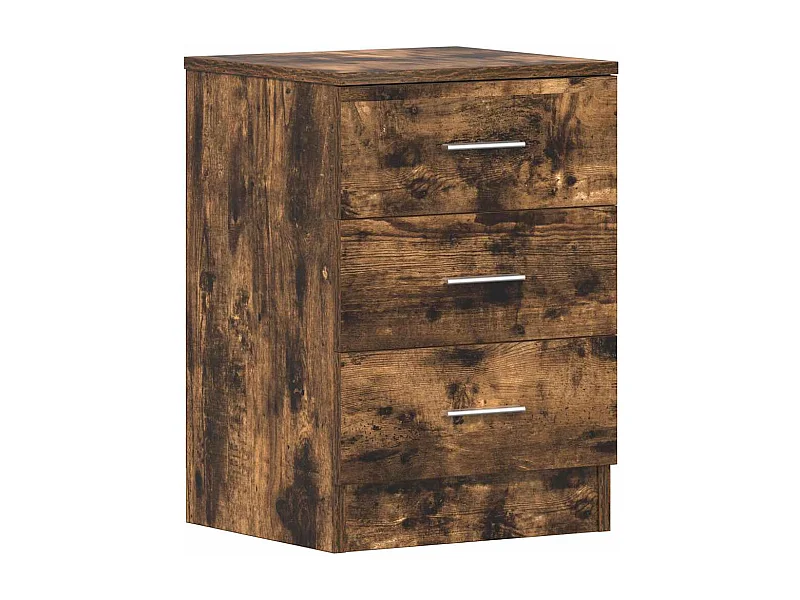 Mesita de noche | Mesilla de noche madera contrachapada roble ahumado 38x35x56 cm