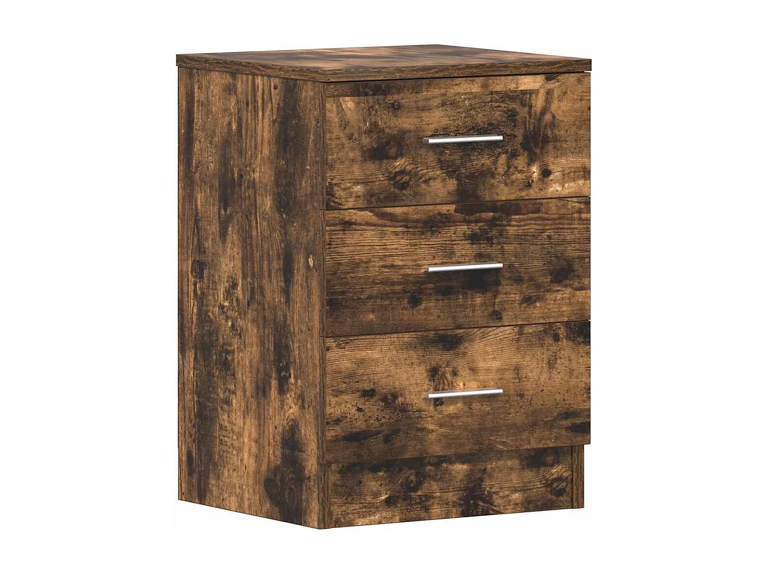 Mesita de noche | Mesilla de noche madera contrachapada roble ahumado 38x35x56 cm