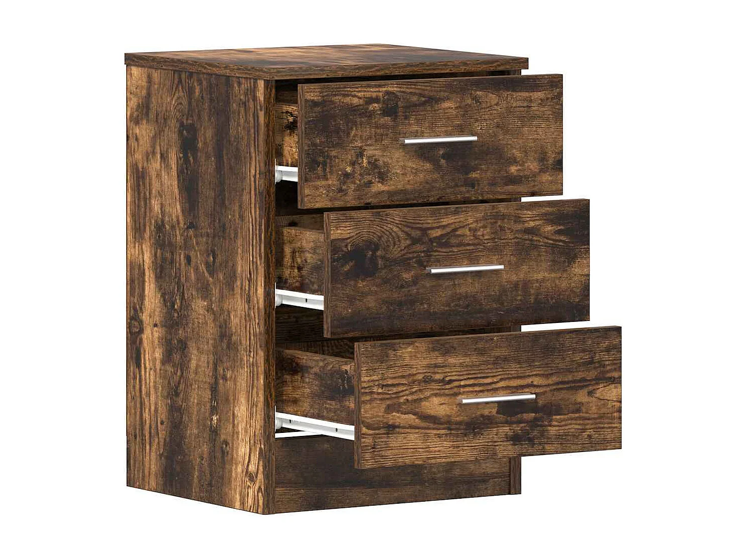 Mesita de noche | Mesilla de noche madera contrachapada roble ahumado 38x35x56 cm