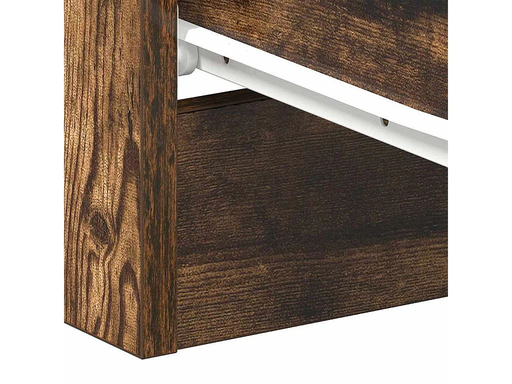 Mesita de noche | Mesilla de noche madera contrachapada roble ahumado 38x35x56 cm