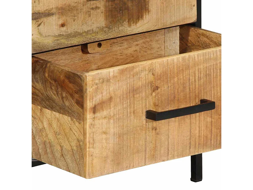 Table de chevet-Table d'appoint avec tiroir Marron et noir 40x35x50 cm