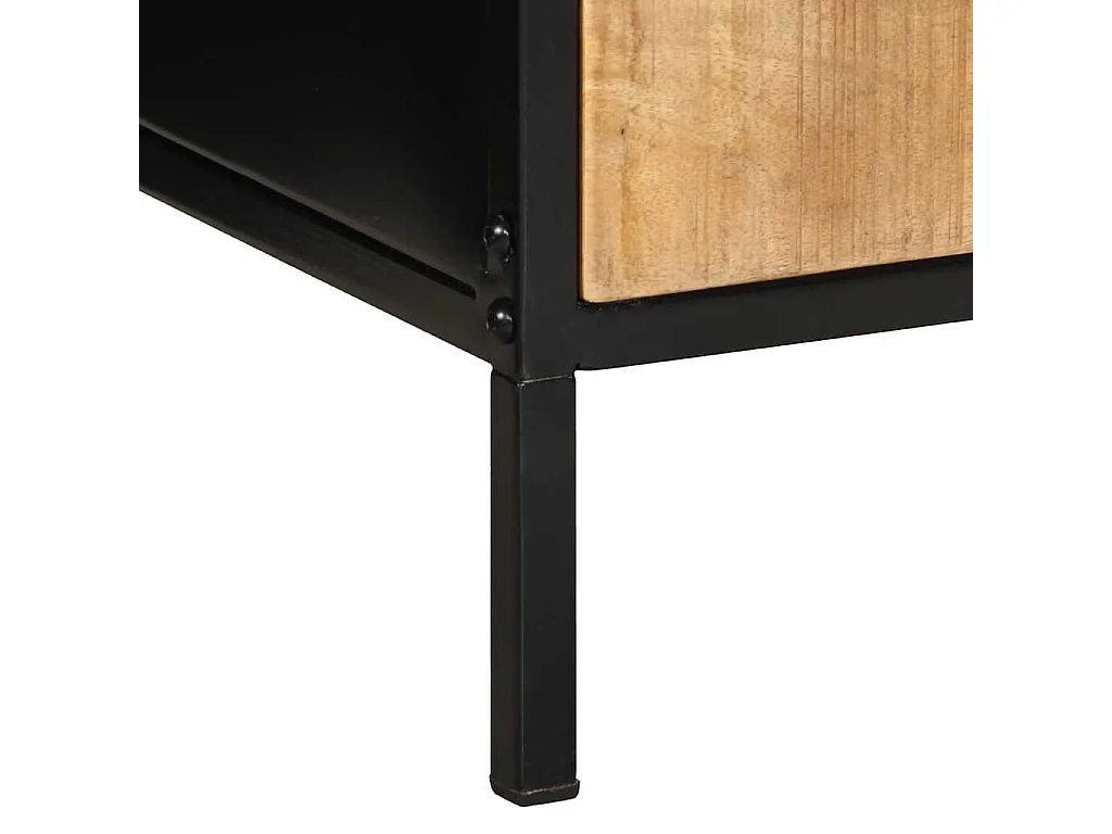 Table de chevet-Table d'appoint avec tiroir Marron et noir 40x35x50 cm