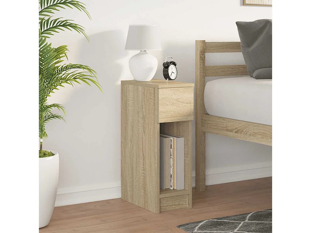 Mesilla de noche | Mesita de noche con cajón roble sonoma 20x36x60 cm