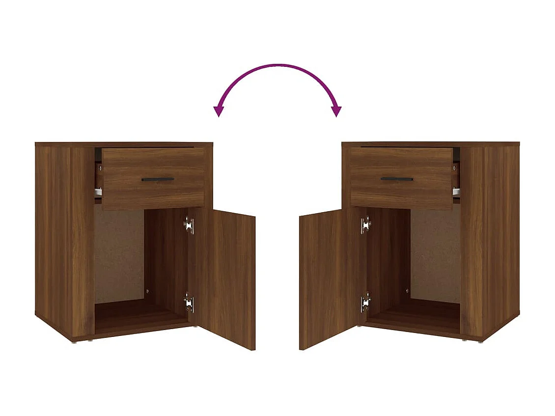 Nachttisch-Beistelltisch Braun Eichen-Optik 50x36x60 cm Holzwerkstoff SHL96149