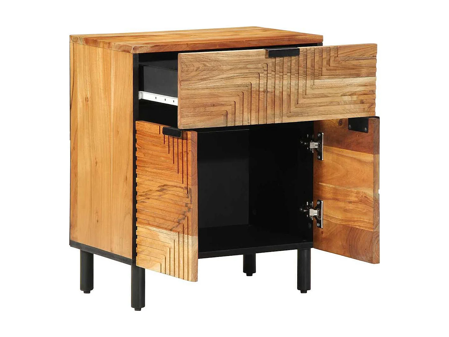 Nachttisch-Beistelltisch Braun 50 x 33 x 60 cm Massivholz Akazie SHL1250