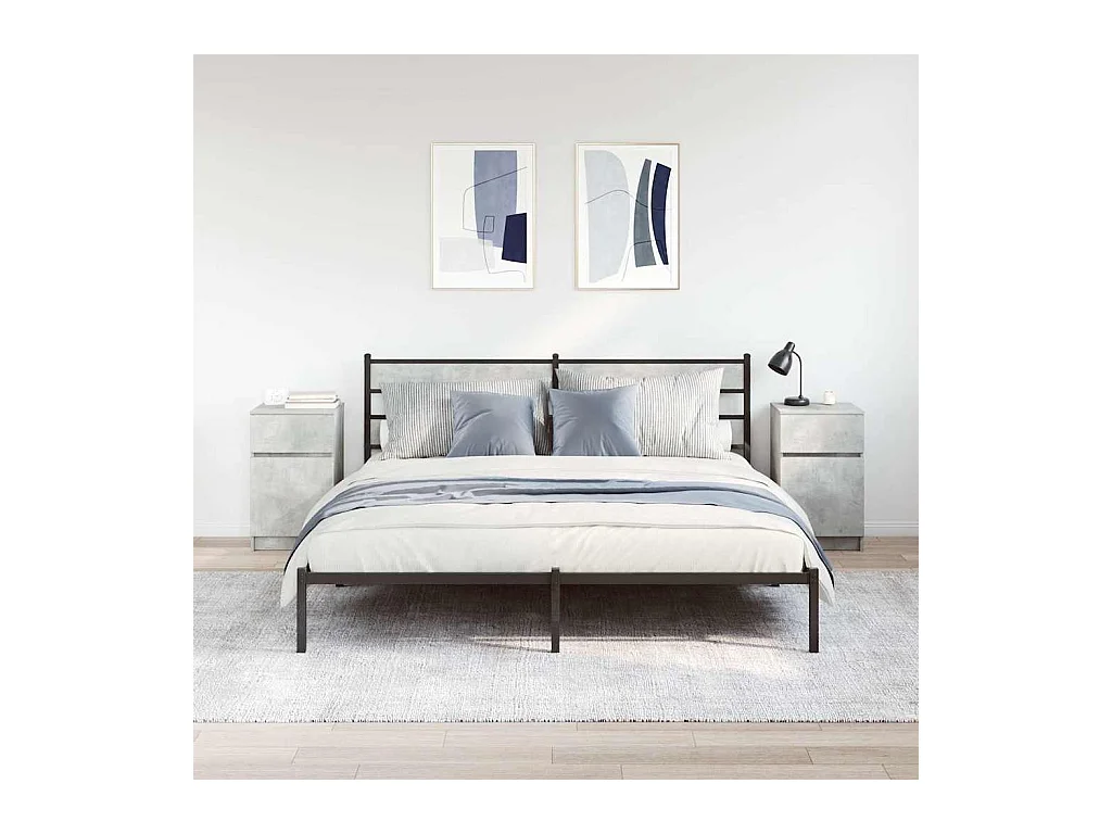 Mesitas de noche | Mesilla de noche 2 uds madera contrachapada gris 39x35x65 cm