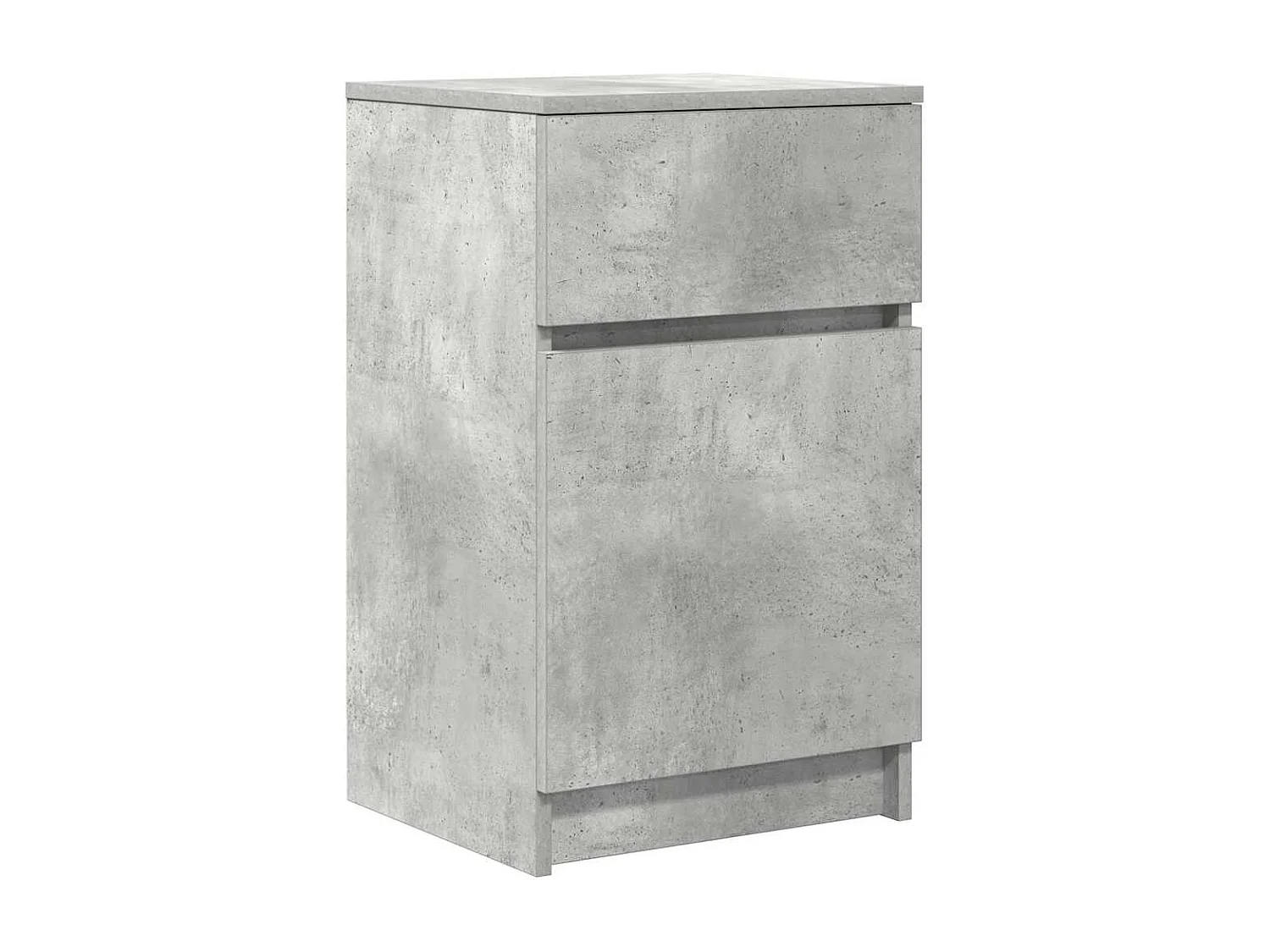 Lot de 2 Tables de chevet gris béton 39x35x65 cm bois ingénierie